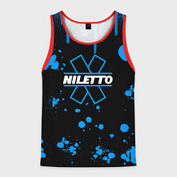Мужская майка без рукавов Нилето niletto потёки и капли краски