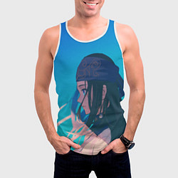 Майка-безрукавка мужская Красотка Аспира Golden Kamuy, цвет: 3D-белый — фото 2