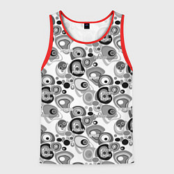 Майка-безрукавка мужская Black and white sport pattern, цвет: 3D-красный