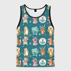 Мужская майка без рукавов Звери идут в школу