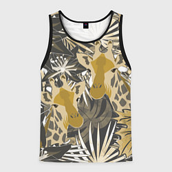 Майка-безрукавка мужская Жирафы в тропиках, цвет: 3D-черный