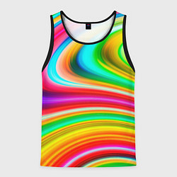Майка-безрукавка мужская Rainbow colors, цвет: 3D-черный