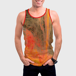 Майка-безрукавка мужская Абстрактное множество красок - Оранжевый, цвет: 3D-красный — фото 2