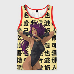 Майка-безрукавка мужская Йоруичи Шихоин - БЛИЧ иероглифы, цвет: 3D-красный