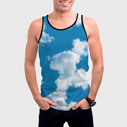 Майка-безрукавка мужская Небо в облаках, цвет: 3D-черный — фото 2