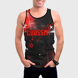 Майка-безрукавка мужская КРОССФИТ - ГЛИТЧ DIGITAL, цвет: 3D-черный — фото 2