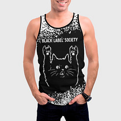 Майка-безрукавка мужская Группа Black Label Society и рок кот, цвет: 3D-черный — фото 2