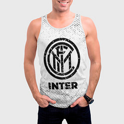 Майка-безрукавка мужская Inter с потертостями на светлом фоне, цвет: 3D-белый — фото 2