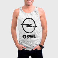 Майка-безрукавка мужская Opel с потертостями на светлом фоне, цвет: 3D-белый — фото 2