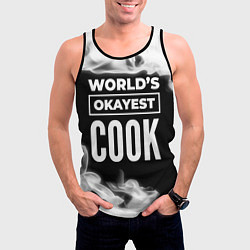 Майка-безрукавка мужская Worlds okayest cook - dark, цвет: 3D-черный — фото 2