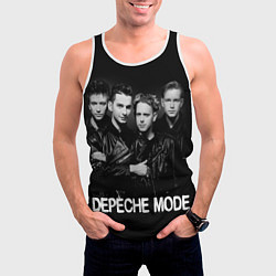 Майка-безрукавка мужская Depeche Mode - black & white portrait, цвет: 3D-белый — фото 2