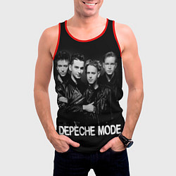 Майка-безрукавка мужская Depeche Mode - black & white portrait, цвет: 3D-красный — фото 2
