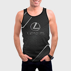 Майка-безрукавка мужская Lexus Карбон, цвет: 3D-черный — фото 2