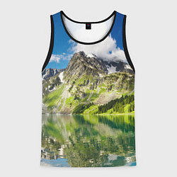 Майка-безрукавка мужская Живописное горное озеро, цвет: 3D-черный