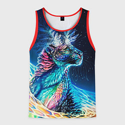 Мужская майка без рукавов Неоновый сказочный леопард