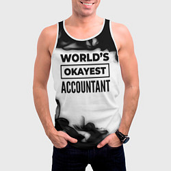 Майка-безрукавка мужская Worlds okayest accountant - white, цвет: 3D-белый — фото 2