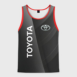 Майка-безрукавка мужская Toyota - серая абстракция, цвет: 3D-красный