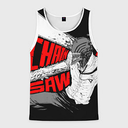 Майка-безрукавка мужская Человек-бензопила: Дэндзи, цвет: 3D-белый