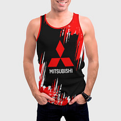 Майка-безрукавка мужская Mitsubishi - краска, цвет: 3D-красный — фото 2