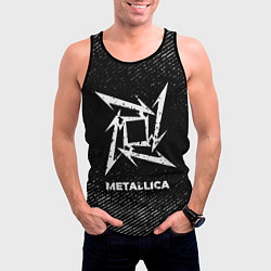 Майка-безрукавка мужская Metallica с потертостями на темном фоне, цвет: 3D-черный — фото 2