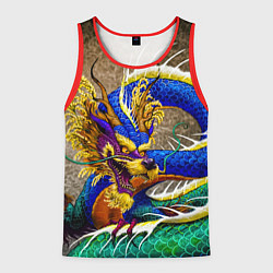 Майка-безрукавка мужская Разноцветный Японский Дракон, цвет: 3D-красный