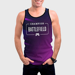 Майка-безрукавка мужская Battlefield gaming champion: рамка с лого и джойст, цвет: 3D-черный — фото 2