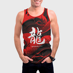 Майка-безрукавка мужская Дракон - китайский иероглиф, цвет: 3D-красный — фото 2