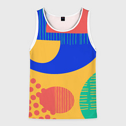 Мужская майка без рукавов Геометрические разноцветные фигуры