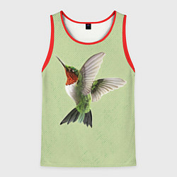 Майка-безрукавка мужская Одинокая колибри, цвет: 3D-красный