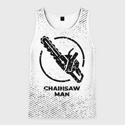 Майка-безрукавка мужская Chainsaw Man с потертостями на светлом фоне, цвет: 3D-белый