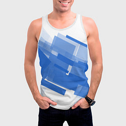 Майка-безрукавка мужская Геометрия в синем, цвет: 3D-белый — фото 2