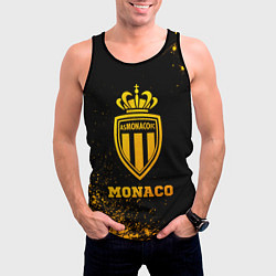 Майка-безрукавка мужская Monaco - gold gradient, цвет: 3D-черный — фото 2