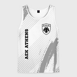 Майка-безрукавка мужская AEK Athens sport на светлом фоне: надпись, символ, цвет: 3D-белый