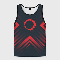 Мужская майка без рукавов Красный символ The Callisto Protocol на темном фон