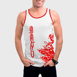 Майка-безрукавка мужская Crysis Gaming - красная текстура, цвет: 3D-красный — фото 2