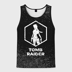 Майка-безрукавка мужская Tomb Raider с потертостями на темном фоне, цвет: 3D-черный
