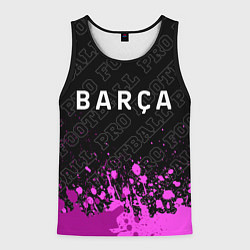 Майка-безрукавка мужская Barcelona pro football: символ сверху, цвет: 3D-черный
