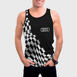 Майка-безрукавка мужская Audi racing flag, цвет: 3D-черный — фото 2