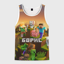 Мужская майка без рукавов Борис Minecaft