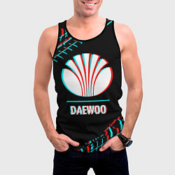 Майка-безрукавка мужская Значок Daewoo в стиле glitch на темном фоне, цвет: 3D-черный — фото 2