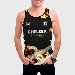 Майка-безрукавка мужская Chelsea legendary sport fire, цвет: 3D-черный — фото 2