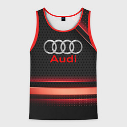 Майка-безрукавка мужская Audi абстракция карбон, цвет: 3D-красный