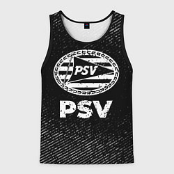 Майка-безрукавка мужская PSV с потертостями на темном фоне, цвет: 3D-черный