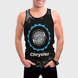 Майка-безрукавка мужская Chrysler в стиле Top Gear со следами шин на фоне, цвет: 3D-черный — фото 2