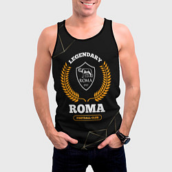 Майка-безрукавка мужская Лого Roma и надпись legendary football club на тем, цвет: 3D-черный — фото 2