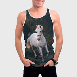 Майка-безрукавка мужская Скачущая белая лошадь, цвет: 3D-белый — фото 2