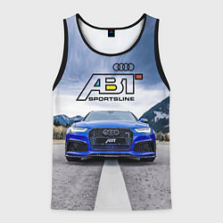 Майка-безрукавка мужская Audi ABT - sportsline на трассе, цвет: 3D-черный