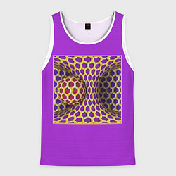 Майка-безрукавка мужская Вращающийся шар - оптическая иллюзия, цвет: 3D-белый