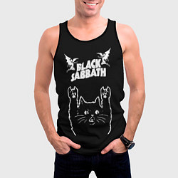 Майка-безрукавка мужская Black Sabbath рок кот, цвет: 3D-черный — фото 2