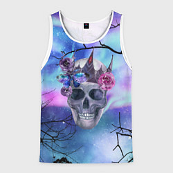 Майка-безрукавка мужская Череп короля, цвет: 3D-белый